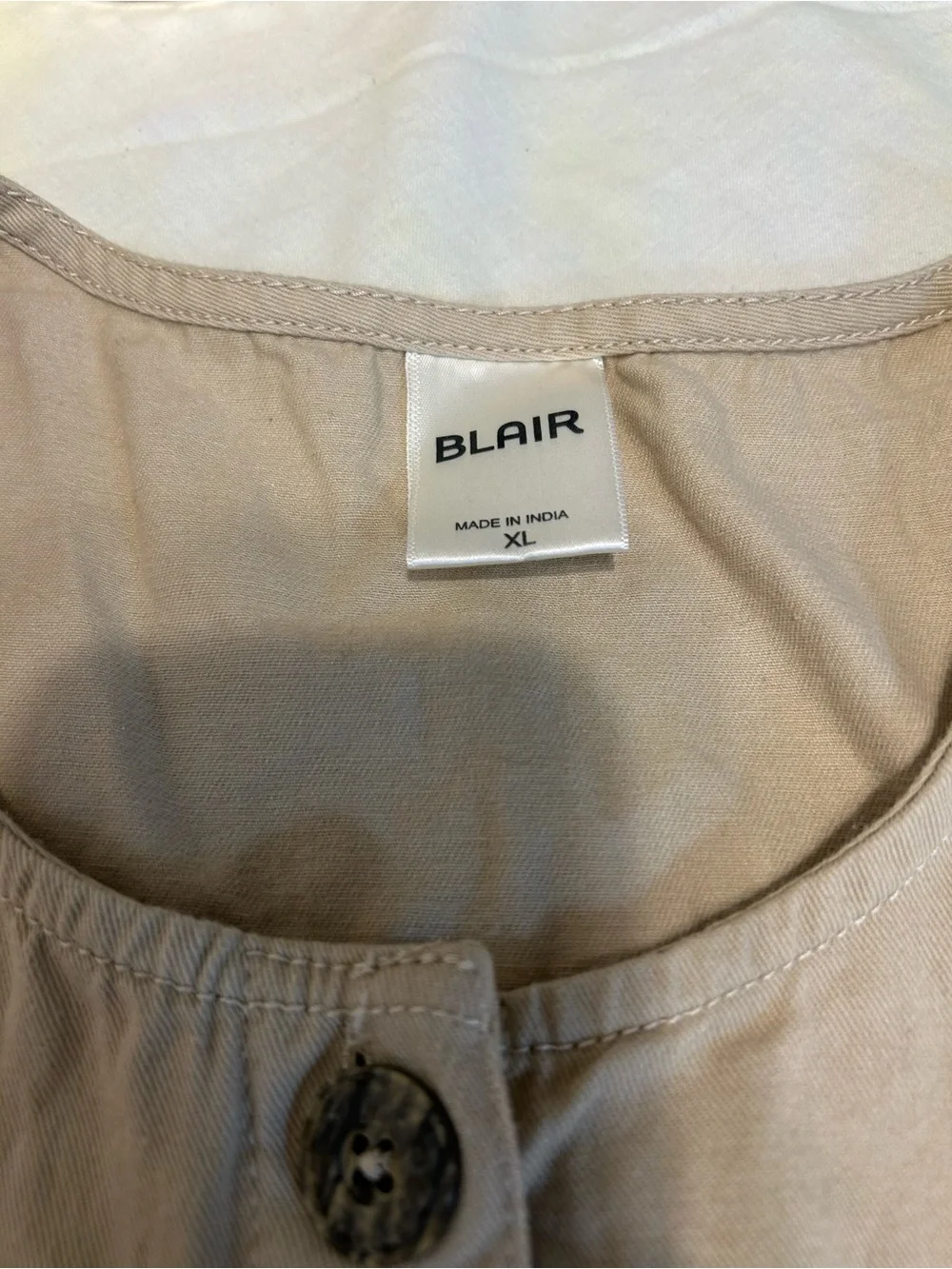 Blair Beige Button-Front Midi Dress